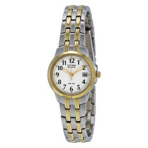NWT Authentic Citizen Silhouette Eco-Drive White Dial Two-tone Women's Watch
